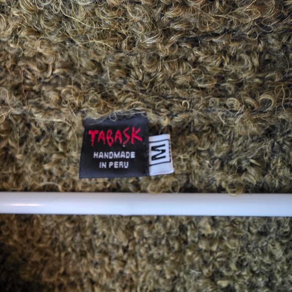 Tabask Womens Alpaca Wool Blend Cardigan Sweater Size Medium Green - Picture 3 of 4